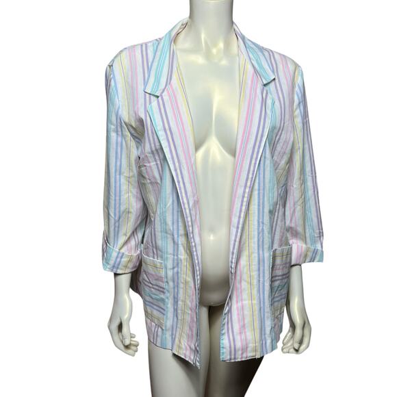 Dante Original Striped Pastel Blazer - Size 40 (Made in USA) - Picture 1 of 9
